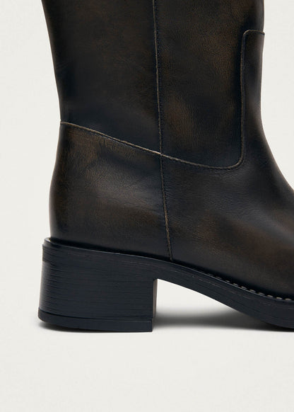 Rajan Vintage Effect Brown Leather Boots