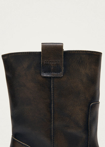 Rajan Vintage Effect Brown Leather Boots