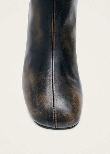 Roebar Vintage Effect Brown Leather Ankle Boots