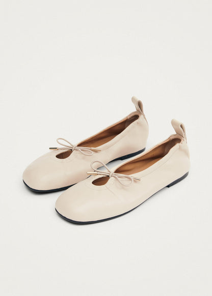 Rosalind Cream Leather Ballet Flats