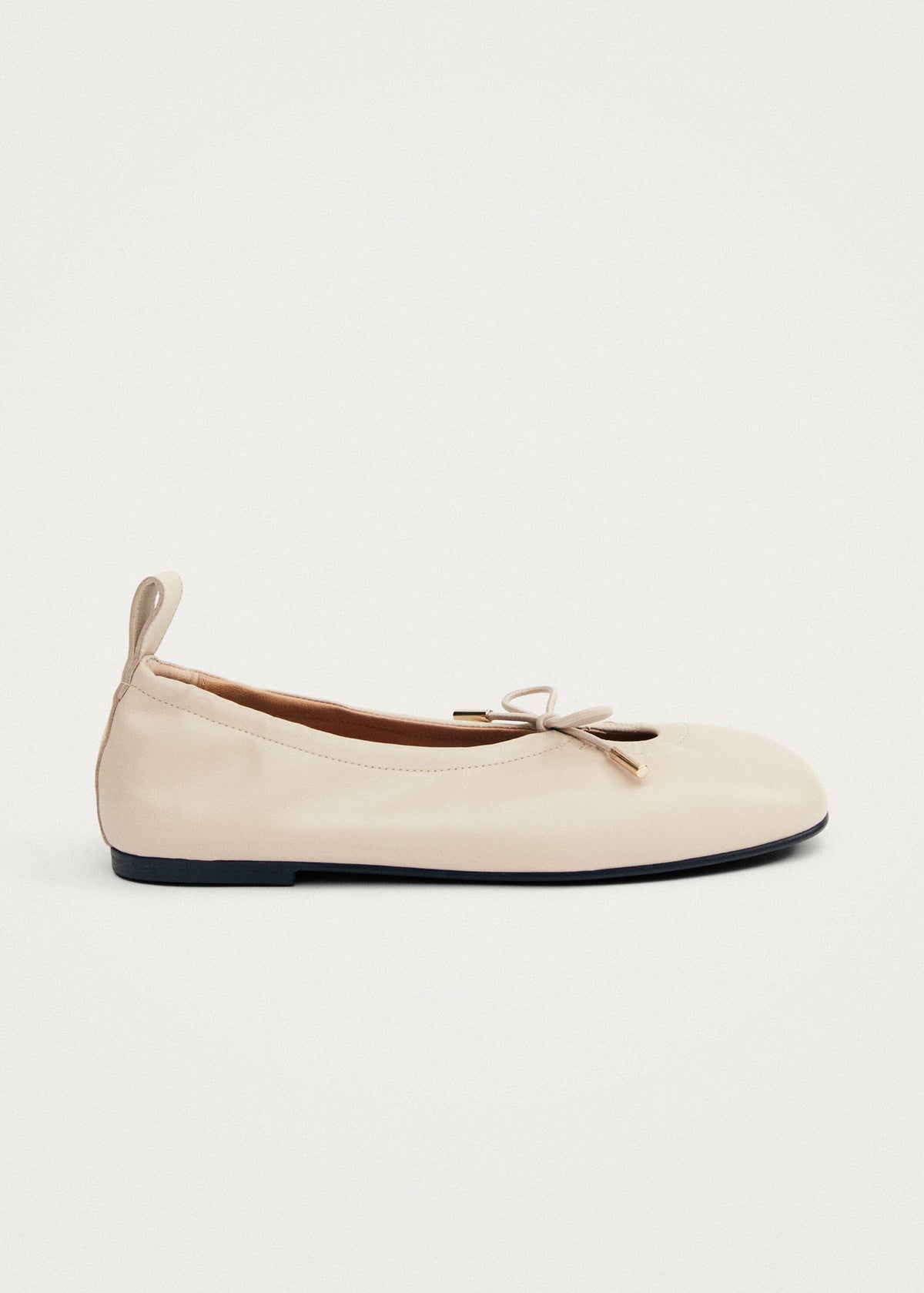 Rosalind Cream Leather Ballet Flats