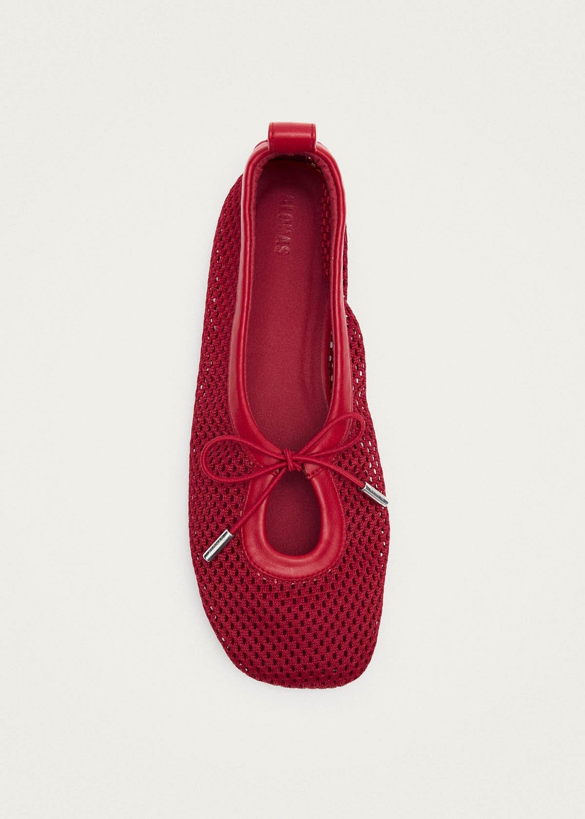 Rosalind Mesh Red Leather Ballet Flats