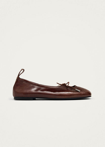Rosalind Patent Brown Leather Ballet Flats