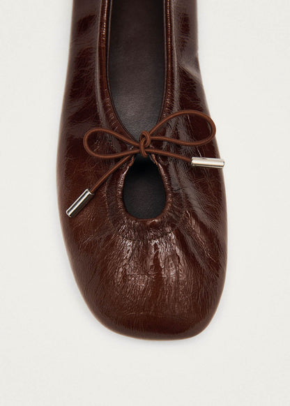 Rosalind Patent Brown Leather Ballet Flats