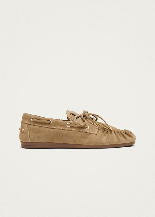 Rowan Suede Beige Leather Loafers