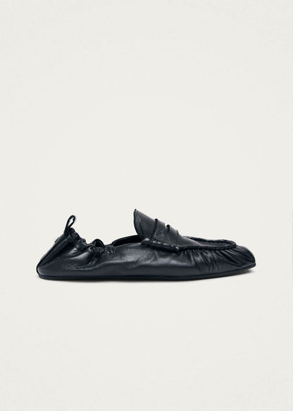 Sage Black Leather Loafers