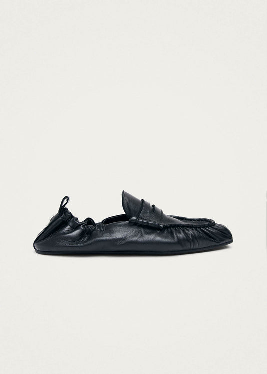 Sage Black Leather Loafers