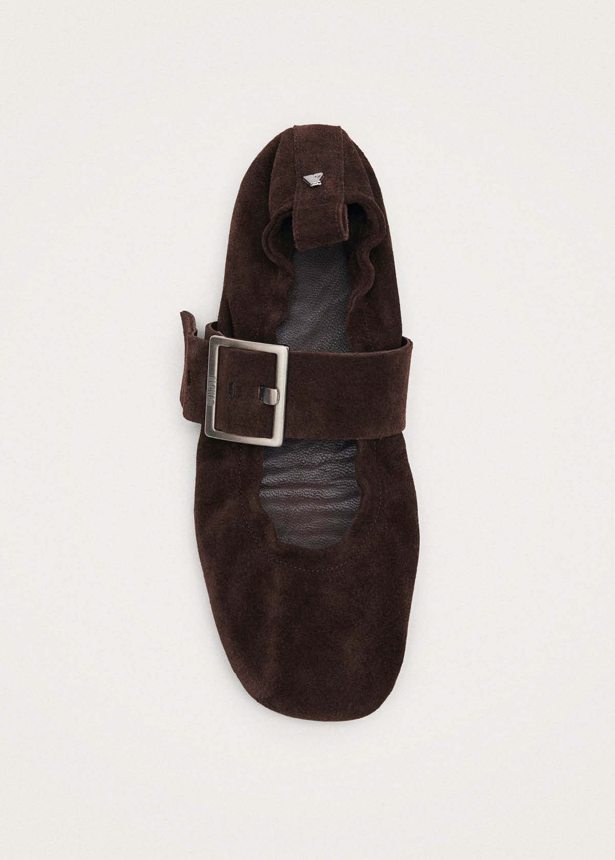 Sarea Suede Brown Leather Ballet Flats
