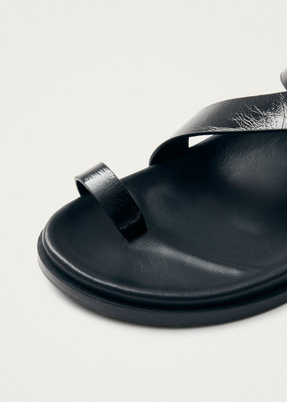 Siren Onix Black Leather Sandals