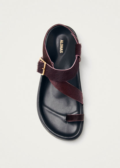 Siren Soft Burgundy Leather Sandals