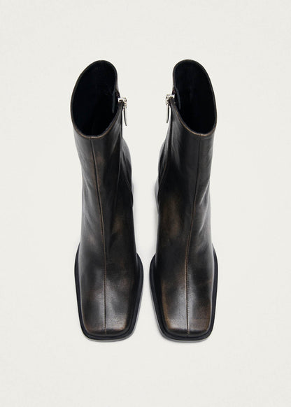 South Vintage Effect Brown Ankle Boots