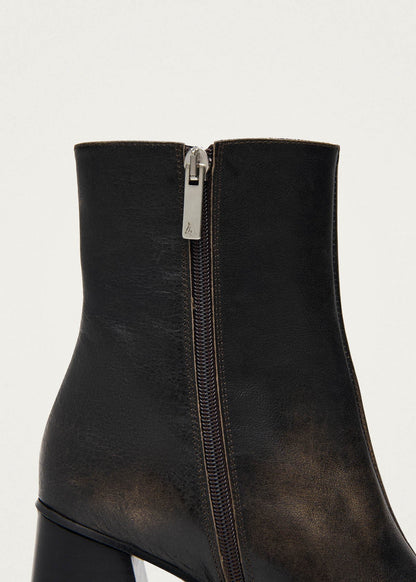 South Vintage Effect Brown Ankle Boots