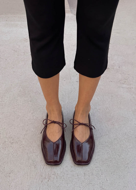 Sway Burgundy Leather Ballet Flats