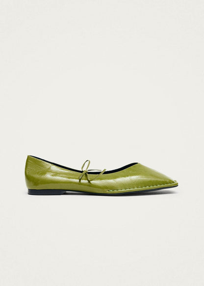 Sway Patent Green Leather Ballet Flats