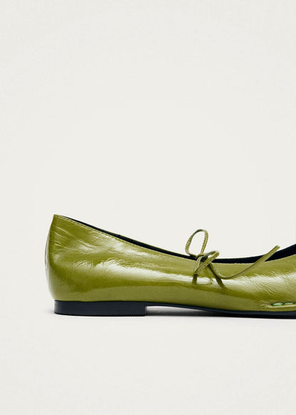 Sway Patent Green Leather Ballet Flats
