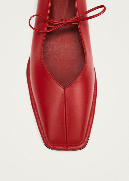 Sway Red Leather Ballet Flats