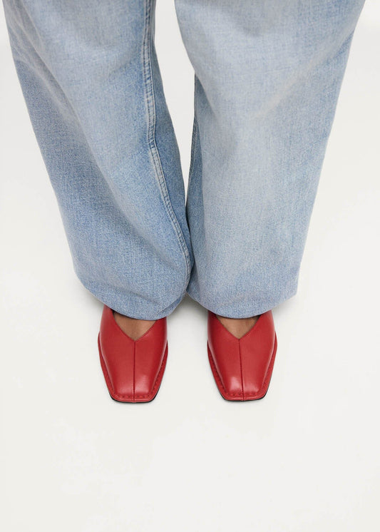 Sway Red Leather Ballet Flats