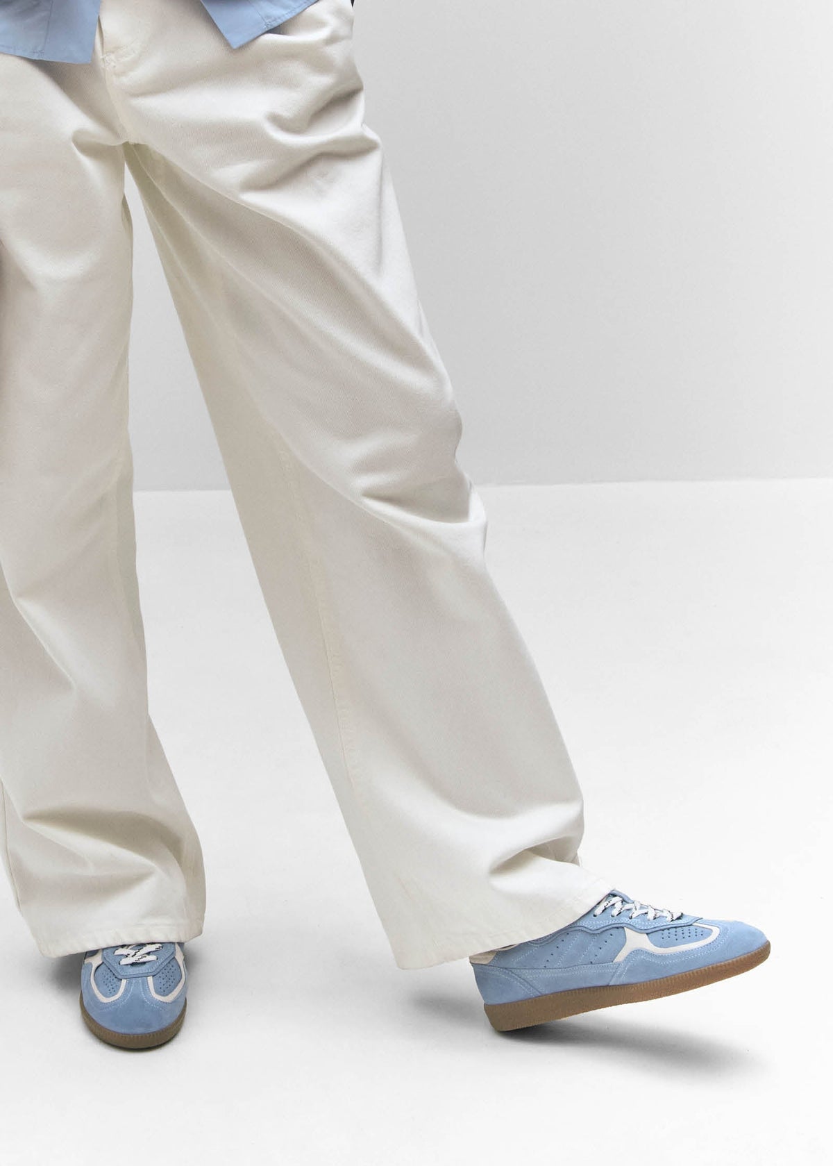 Tb.490 Rife Cornflower Blue Cream Leather Sneakers