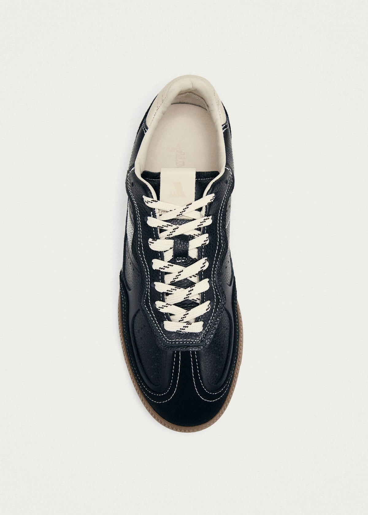 Tb.490 Rife Grain Black & Cream Leather Sneakers