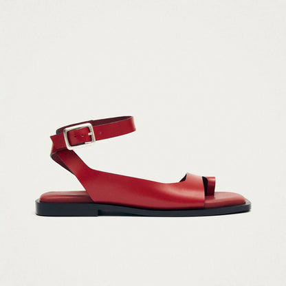 Tebas Red Leather Sandals