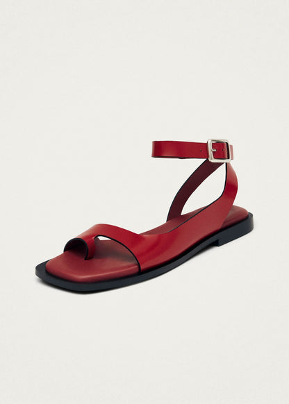 Tebas Red Leather Sandals