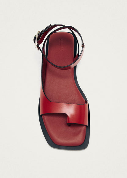 Tebas Red Leather Sandals