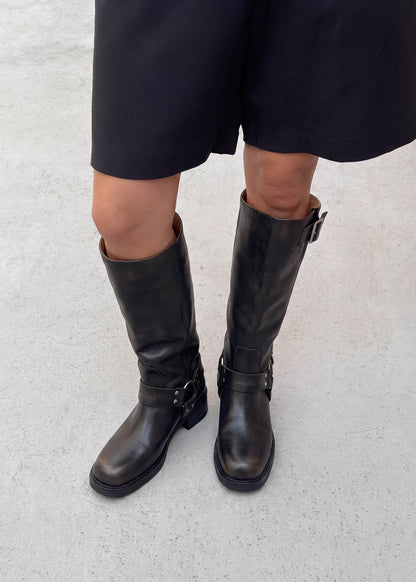 Tomi Vintage Effect Brown Leather Boots