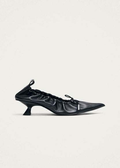 Tove Black Leather Ballet Flats